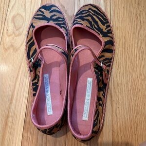 Chelsea & Violet Tiger Print Mary Jane Flats